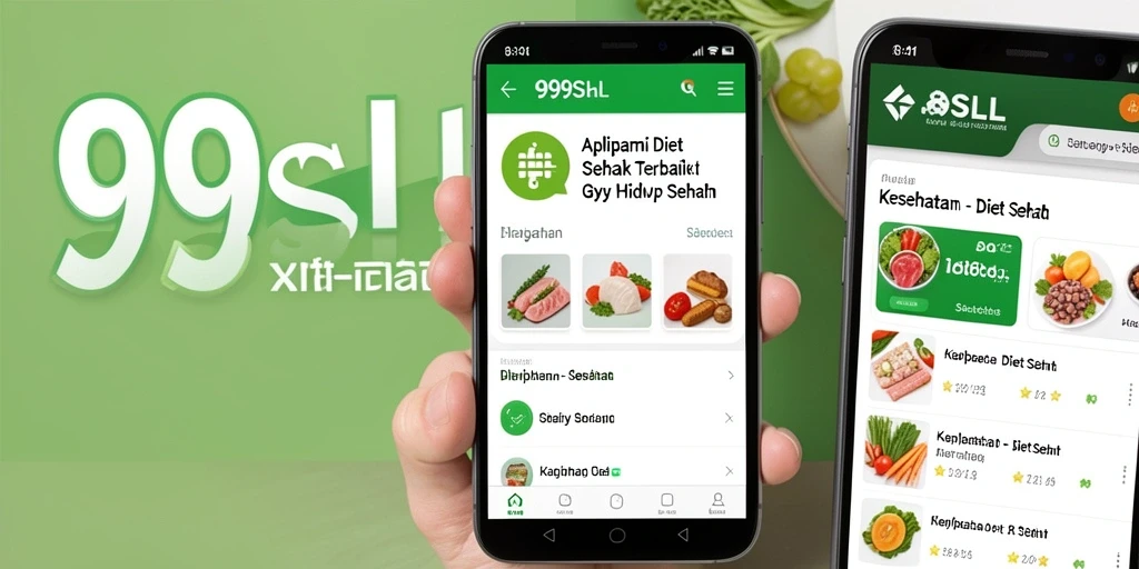Tampilan antarmuka aplikasi 99SLL dengan fitur Diet Sehat.