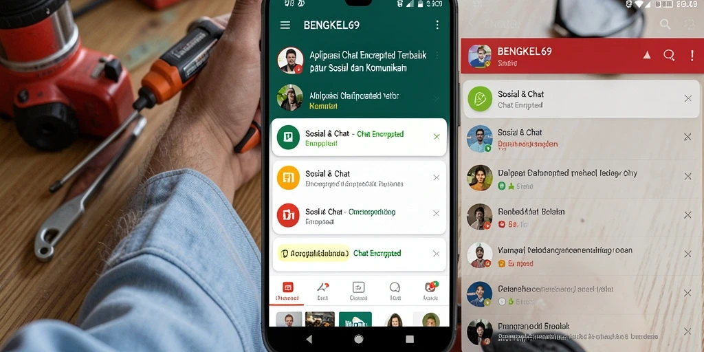 Tampilan antarmuka sederhana dan fitur Chat Encrypted.
