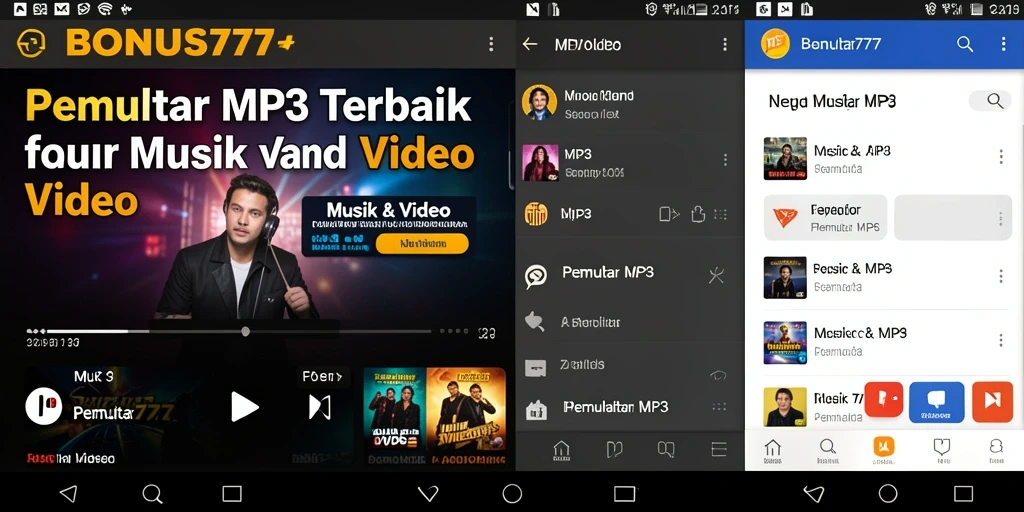 Tampilan antarmuka aplikasi BONUS777 yang modern dan intuitif