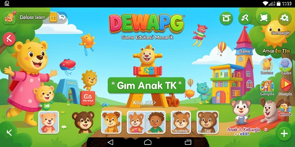 Screenshot aplikasi DEWAPG menampilkan permainan edukatif yang menarik bagi anak-anak.