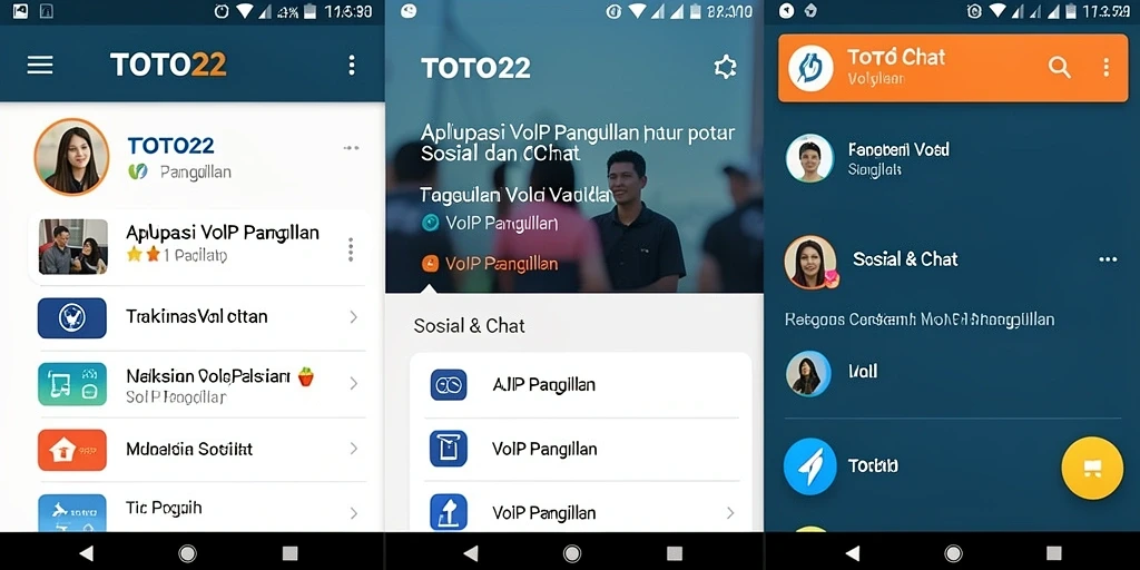 Antarmuka pengguna TOTO22 dengan fitur VoIP Panggilan yang mudah digunakan.